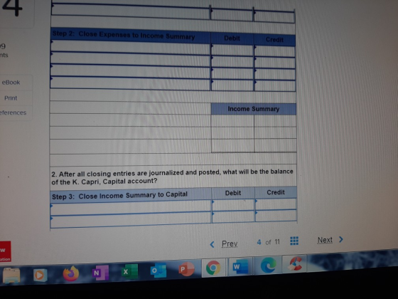 4 Step 2: Close Expenses to Income Summary Debit Credit 9 nts eBook Print Income Summary eferences 2. After all closing entri