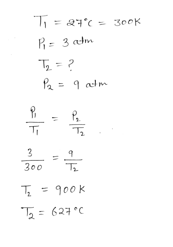 Ti = 27°C = 300k P = 3 atm T2 = ? P2 = 9 atm Boost Te =900k Ta = 627°C 17