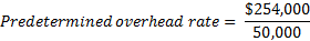Predetermined overhead rate = $254,000 50,000
