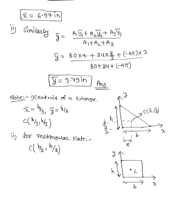 ă= 6-97 in y similarly es = A, 9 + A₂J + A39 AITAzt Az y = 80x4 + aux + (-41)X 3 80+24+ (-41) - 3.79 in Ans st Note:- ij cent