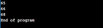 65 66 68 End of program