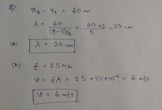 1 2 - ag = 60 cm 03-60*2 = 24 cm : 24 cm (a) (6) fe25 Hz va fd = 25x24x102 = 6 m/s v=6 m/s
