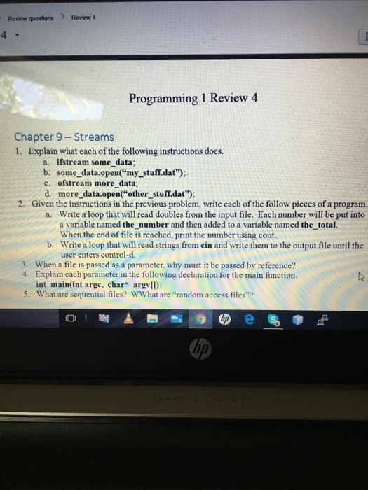 Explain what each of the following instructions do