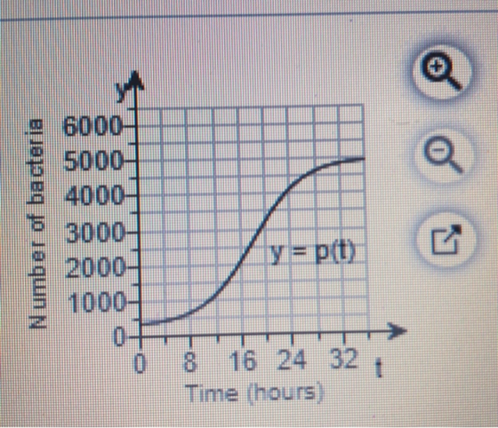 Q Q 101 Number of bacteria 6000 5000 4000 3000- 2000- y = p(t) 0 8 Time (hours)