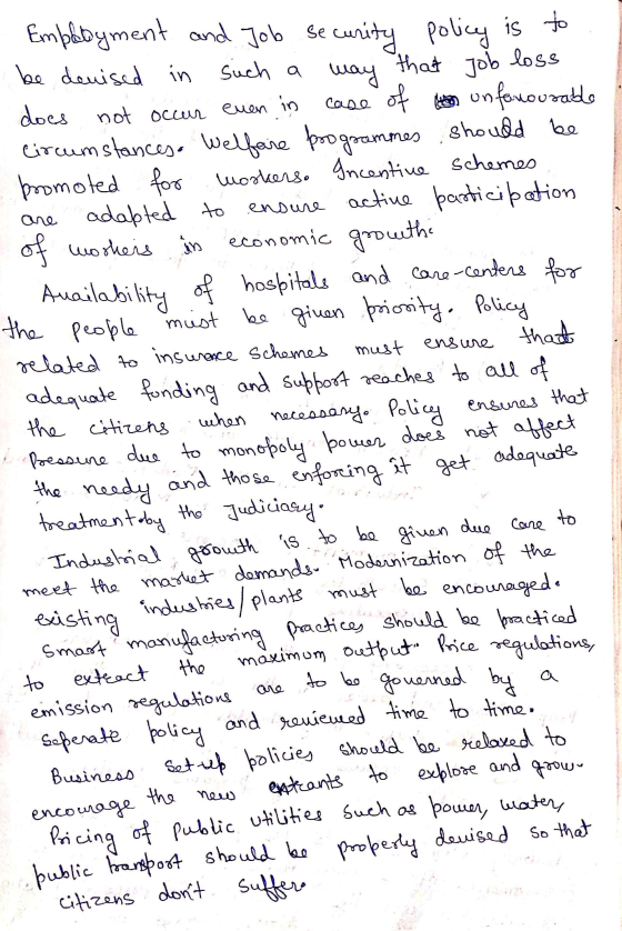 Empelyment and Job security policy is to be denised in such a way that job loss does not occur even in case of the unfavourab