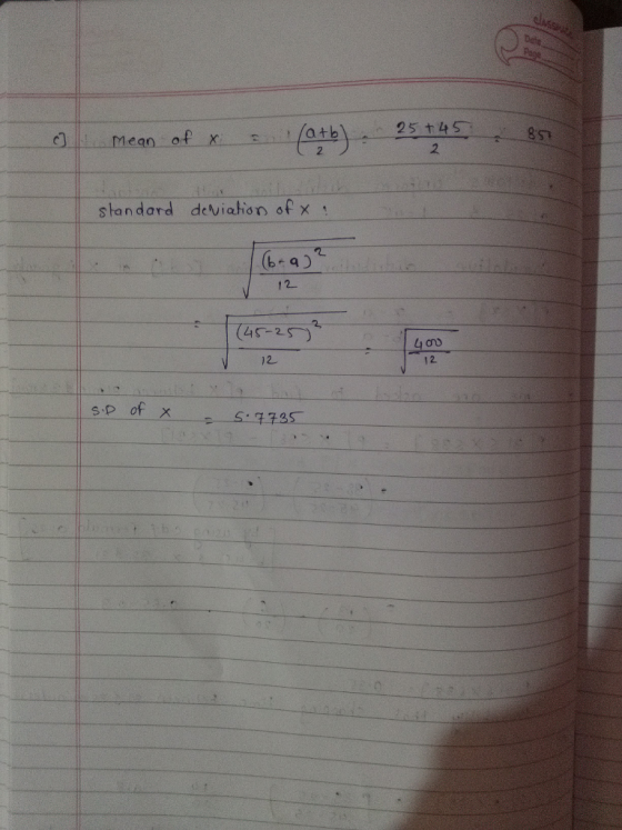 Mean of x atb 2 standard deviation of b+q 1 2 ond 12- 12.