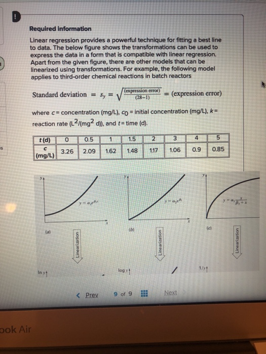 Required information Linear regression provides a powerful technique for fitting a best line to data. The below figure shows