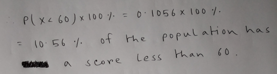 of he populahon has Less han 60 a S 0 56