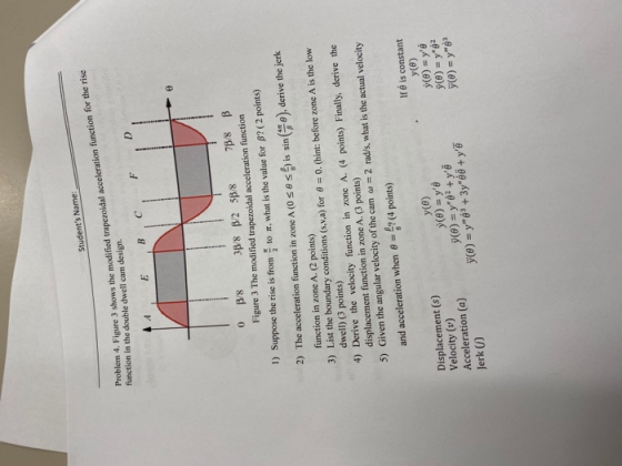 Students Name: blem 4. Figure 3 shows the modified trapezoidal acceleration function for the rise function in the double dwe