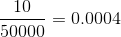 10 50000 = 0.0004