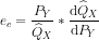 e_c = \frac{P_Y}{\widehat Q_X} * \frac{\mathrm{d} \widehat Q_X}{\mathrm{d} P_Y}