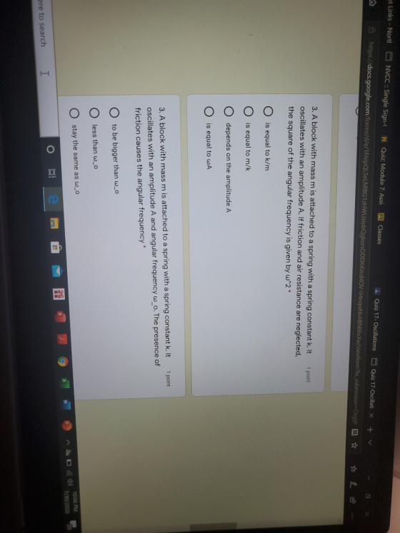 nt Links - Nortl NVCC : Single Sign- N Quiz Module 7: Assi A Classes Quiz 17-Oscillations Quiz 17-Oscillatix https://docs.goo