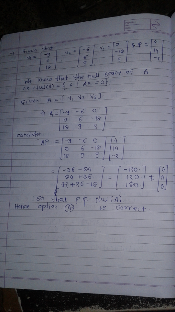 Page No ! Given that (夕 NIL cohsid 14 こ「-36-34 +36 So so that Pi NOTA) ơotion-A Hence
