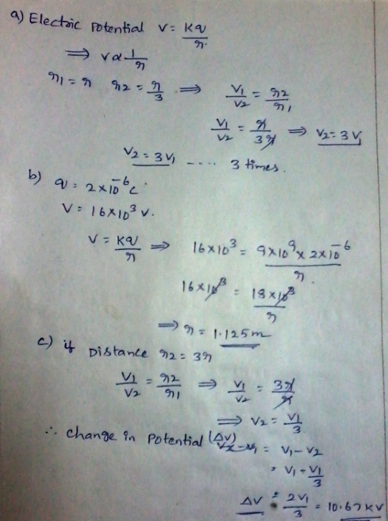 a) Electic Potential i k カ. 3 거 ㄉ ㄉ 3 changem Potential l :M: v,-Y1 3