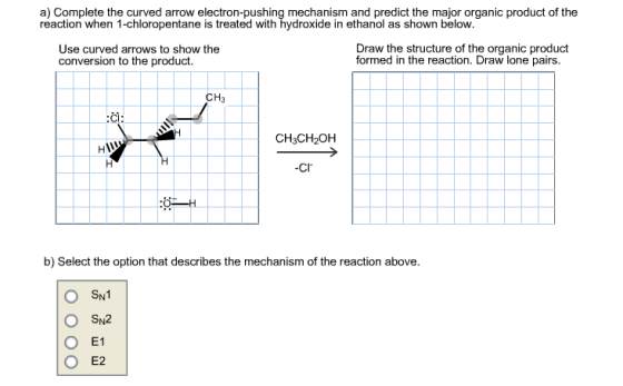 Complete the curved arrow electron-pushing mechani