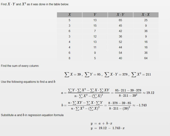 Find X .Y and X2 as it was done in the table below X .Y 65 45 42 36 52 X-X 13 25 15 36 12 13 54 36 40 Find the sum of every c
