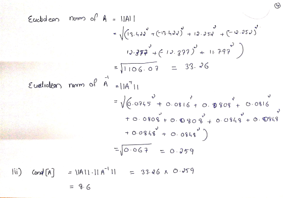 Euclidean norms of A = UJALI - (3.4, 5 13 4.2.) เอ.54 , (-2.2535 13.357 6 12 22 ) 4 11 12 ) - 10 6 0 3 = 33. 36 Evelideen nor