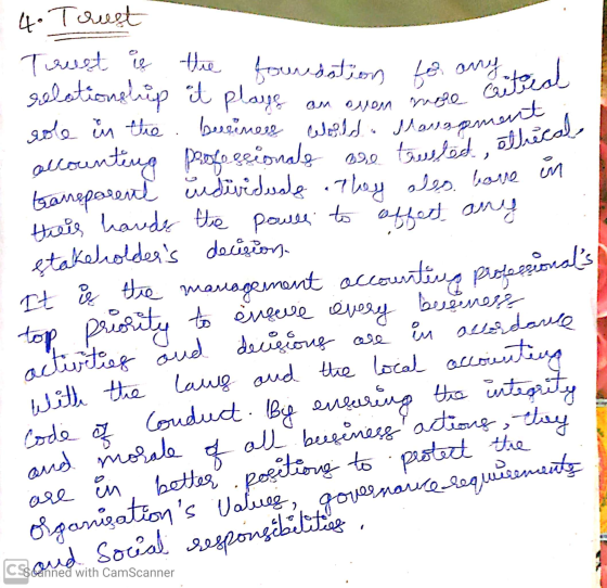 cited role in the business World. Management de teis harder the power to offect any stakeholders decisions 4. Trust Trust is