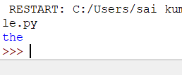 RESTART: C:/Users/sai kun le.py the >>|