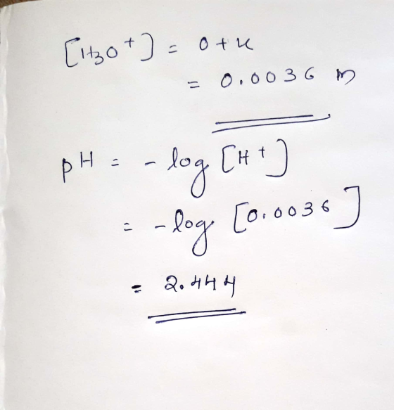 [itzo+] = otu = 0.0036 m - pho-log CH) = -logo [0.0036 ? 2.444