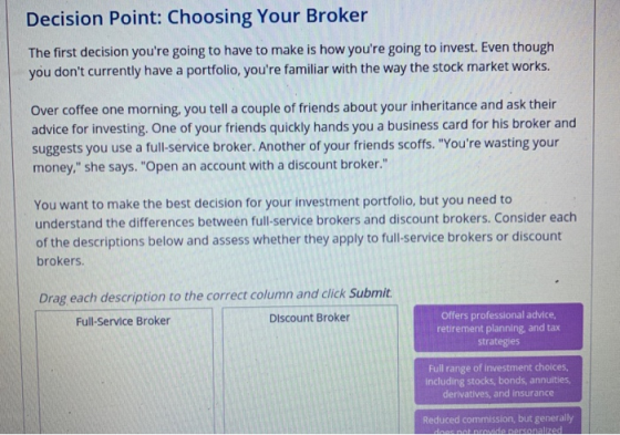 Decision Point: Choosing Your Broker The first decision youre going to have to make is how youre going to invest. Even thou