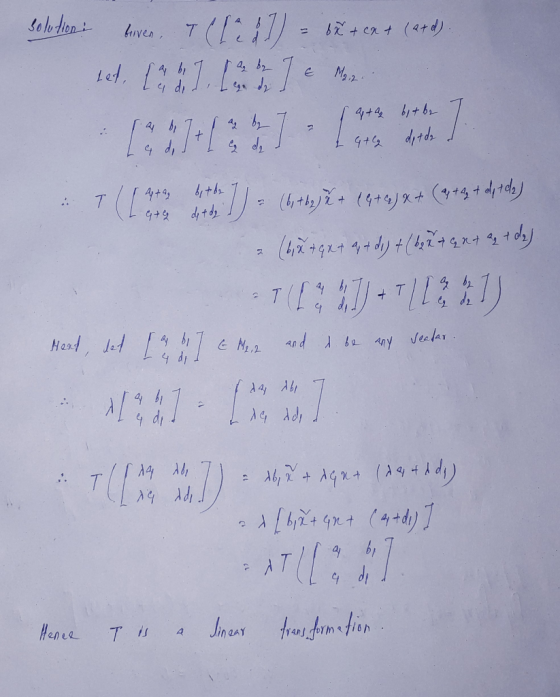 solution boven, er lei = b + cx + (atd). let, 4 b7 az be J & More le dode les de 19 6, 7 , 4, by 7 ( a + bet be I La do 11 g