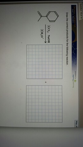 Map Draw the correct products for the following reaction