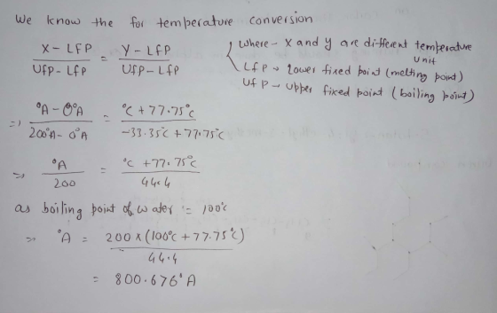 Conversion for temberature We know the uhere- X and Y ae diffeent tembeiadure Y- LfP X-LFP Unit Lower fixed boi t (meting poi