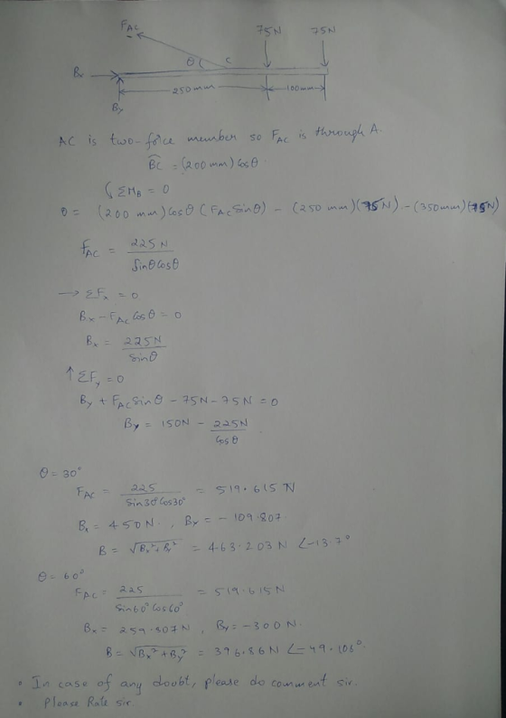 Ac AC is tusofrc mumber so Fis frugh A IS cos θ - 30 FAG Sin 30 Cos 30 .in caseof any choobt, please do cona eti of any dhoob ease do counu ent siv Please Rat si