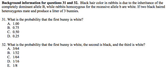 Black hair color in rabbits is due to the inherita
