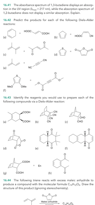 16.41 The absorbance spectrum of 1,3-butadiene displays an absorp- tion in the UV region (Amax=217 nm), while the absorption
