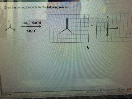 Image for Draw the correct products for the following reaction.