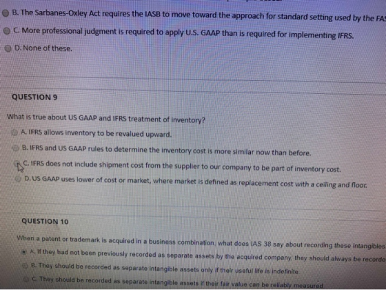 B. The Sarbanes-Oxley Act requires the IASB to move toward the approach for standard setting used by the FA @ C. More profess