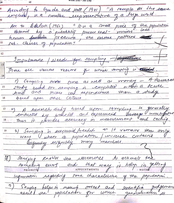 WLCR 2110 - Lay & According to Goode and Hatt / 1981) A sample as the name impried, ua smaller apresentative of a large worl