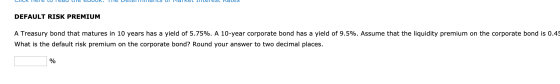 Click hele lui Cau lile CDUK. The Delen alles UI Mal Kelillel esl Nales DEFAULT RISK PREMIUM A Treasury bond that matures in