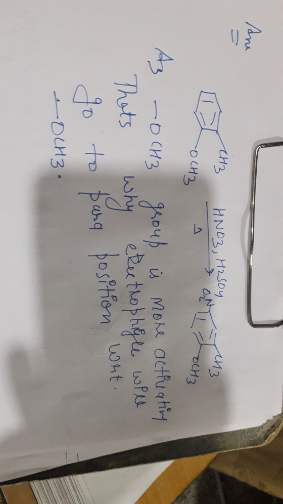 СН2 HNO3, H2Soy ON из СИЗ ОСН2 Az e- —б сиз Thats group is more actreating why electrophigle will go to Puna position wat DCH