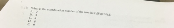 What is the coordination number of the iron in K_3