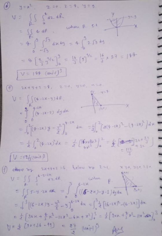 2= 4. y=9 2=0, R. when R 4 dR dx dy = 4 2 3 dy 3/2 16 %3D *27 = 194 %3D %3D V= 194 (enit}3 2x+4+2 =9, 2=0, y-0, ssca.ze-3)48.