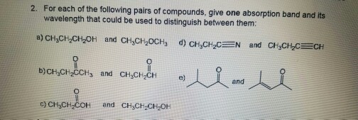 For each of the following pairs of compounds, give
