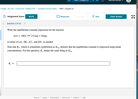 FW Chapter Jasmine Roman College - SCC 202 - Summer20 - KOWALCZYK > Activities and Due Dates > HW 5 - Chapter 15 Assignment S
