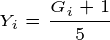 \tiny Y_i=\frac{G_i+1}{5}