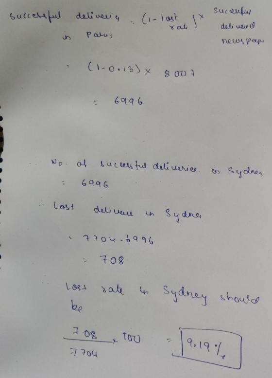 successful delivering (1- lost, rate J succesful delivered По оң рах Palus a (1-0.13) x 8007 u 6996 .. No. of successful del