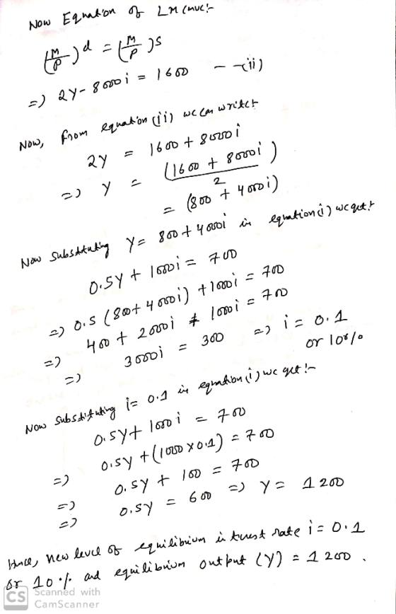 Now Equation of LM (AUL! - ri d = ( 4 ) 2) 27-8000i = 1600 2 мою, Рум 24 би di) wwwrkt- 2y = 1600 + 8020 i 21 y (1600 + 80001