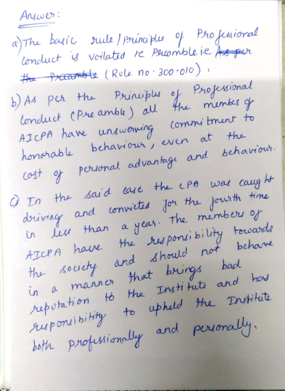 b) As pur the Pineipus londluct CPre ambe) al AJcPA hane unswenwing Comn tment to hamcrab& behawou even at th cost pero nal advantagr and behaviouh . munks In thu said eethe (P was caug hr a yea the mumberu o n lu than a yea AzcPA han tha sponi bility towards douety and should not behame in a mann e that bru rys bacd boathion to the nst tut and hou ibitity to upheld the Trsthit Joth pnofustionaliy and pevorally