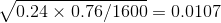 V/0.24 × 0.76/1600= 0.0107
