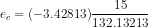 e_c = (- 3.42813)\frac{15}{132.13213}