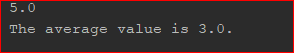 5.0 The average value is 3.0.