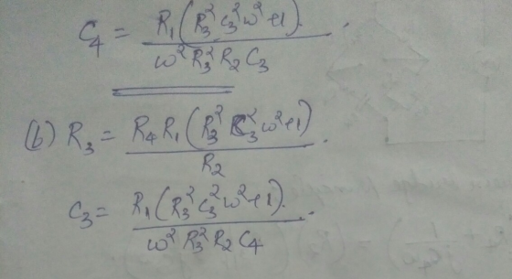 w? R3 R2 C3 G = R. (8 werd (6) R - RAR (AC, se) Cz= Ro ( R ed) R2 w/ R 22 C4