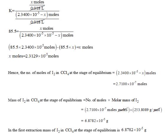 x moles 2.3400x 10 -x moles x moles 2.3400× 10% × 10%-x ) moles (85.5x 2.3400x 10%moles)-(855x x) x moles-2.3129x10 moles mol