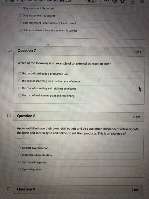 O Only statement I is correct O Only statement II is correct O Both statement I and statement II are correct O Neither statem